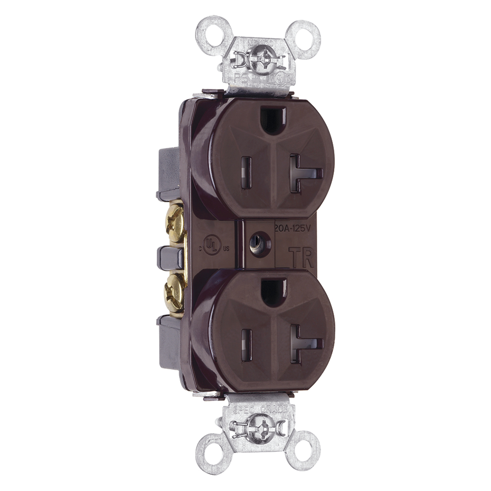 P&S TR5362 DUPLEX RECEPTACLE TAMPER RESISTANT BACK & SIDE WIRE 20A
