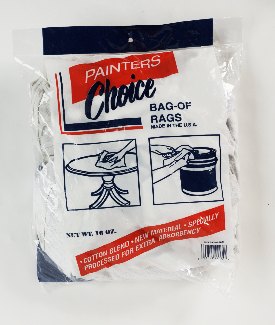 PECO FASTENERS WHITE KNIT RAGS - 8LB BOX SOLD PER BOX