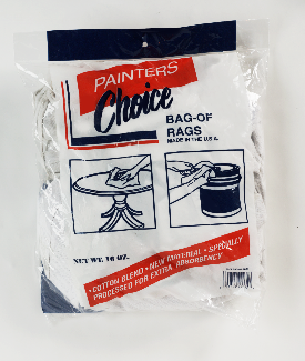PECO FASTENERS WHITE KNIT RAGS - 1LB BAG SOLD PER BAG 20 BAGS PER CASE