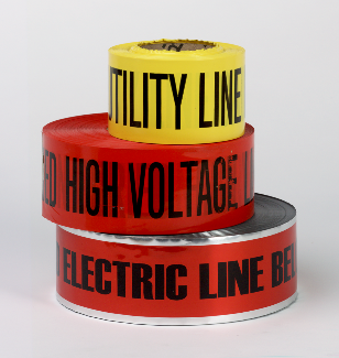 PECO FASTENERS 6 X 1000 RED TAPE 4 MIL NON-DETECTABLE CAUTION BURIED ELECTRICAL LINE