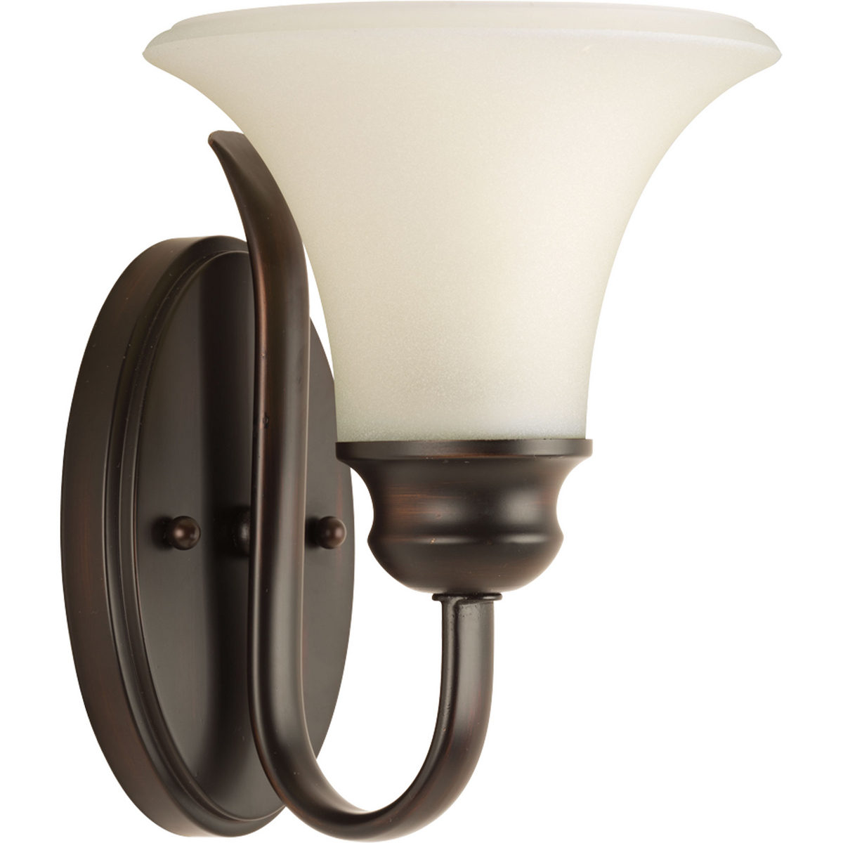 One-light wall bracket from the Applause is a fine and handsome collection that features natural parchment glass. Applause is comprised of traditional iron forms in an antique bronze finish.
