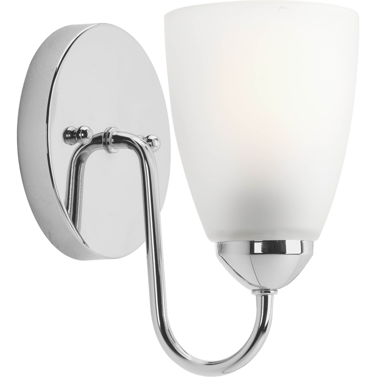 Gather possesses a smart simplicity to complement today's home. This one-light bath bracket contains an etched glass shade which adds distinction and provide pleasing illumination to your room. Featuring a stunning Polished Chrome finished frame, this collection allows you to decorate an entire home with confidence and style.