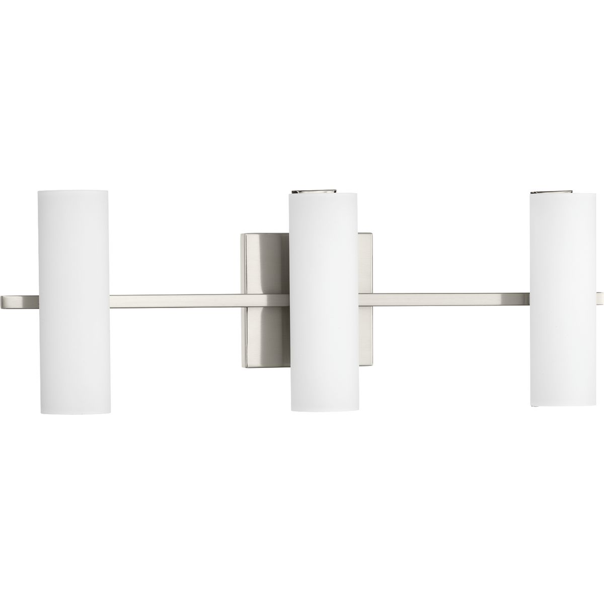 Tubular etched glass shades pop against a geometric back plate to create Colonnade, an LED bath and vanity collection. Modern style and continuous illumination are ideal for a variety of bath and vanity settings - including Mid-Century and Luxe. LED...