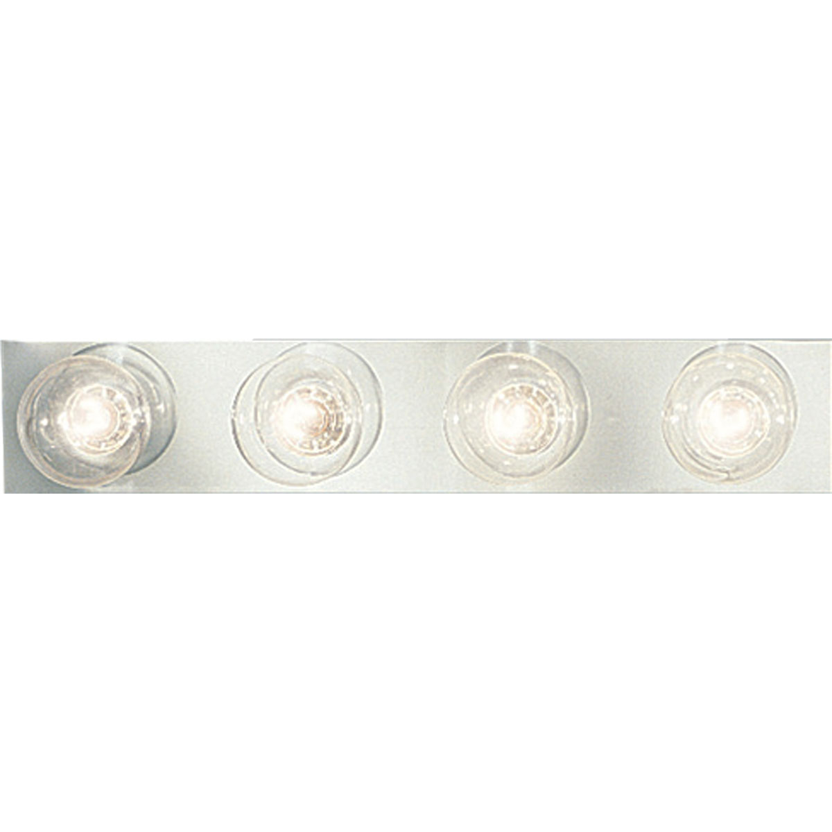 Four-light broadway lighting strips. Sockets are on 6 inch centers. UL listed for ceiling mounting with 25w max lamps. This traditional bath strip light complements most traditional bathrooms or powder rooms. Brilliant metallic finish coordinates with popular faucet and bath hardware styles. Easy to install with included hardware.