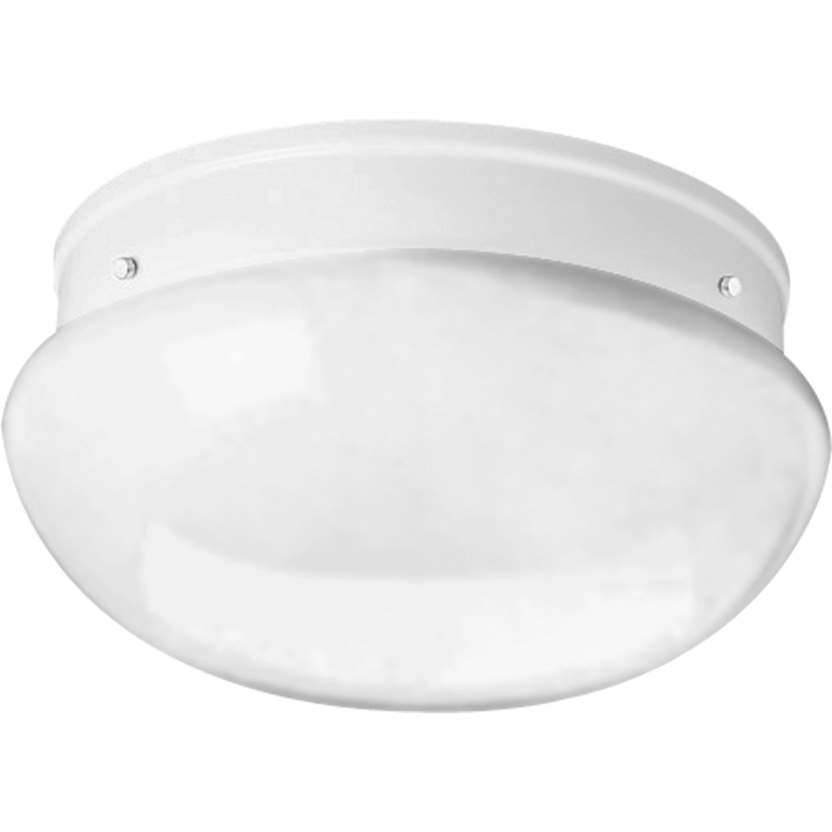 With a monochrome construction perfect for a contemporary home, this two-light fixture charms with its mushroom-shaped white glass shade. The look is clean and unobtrusive, playing on the freshness of crisp white. A traditional two-light close to ceiling fixture featuring a White Glass bowl in a White finish. The fixture is ideal in a bathroom setting or hall/foyer.