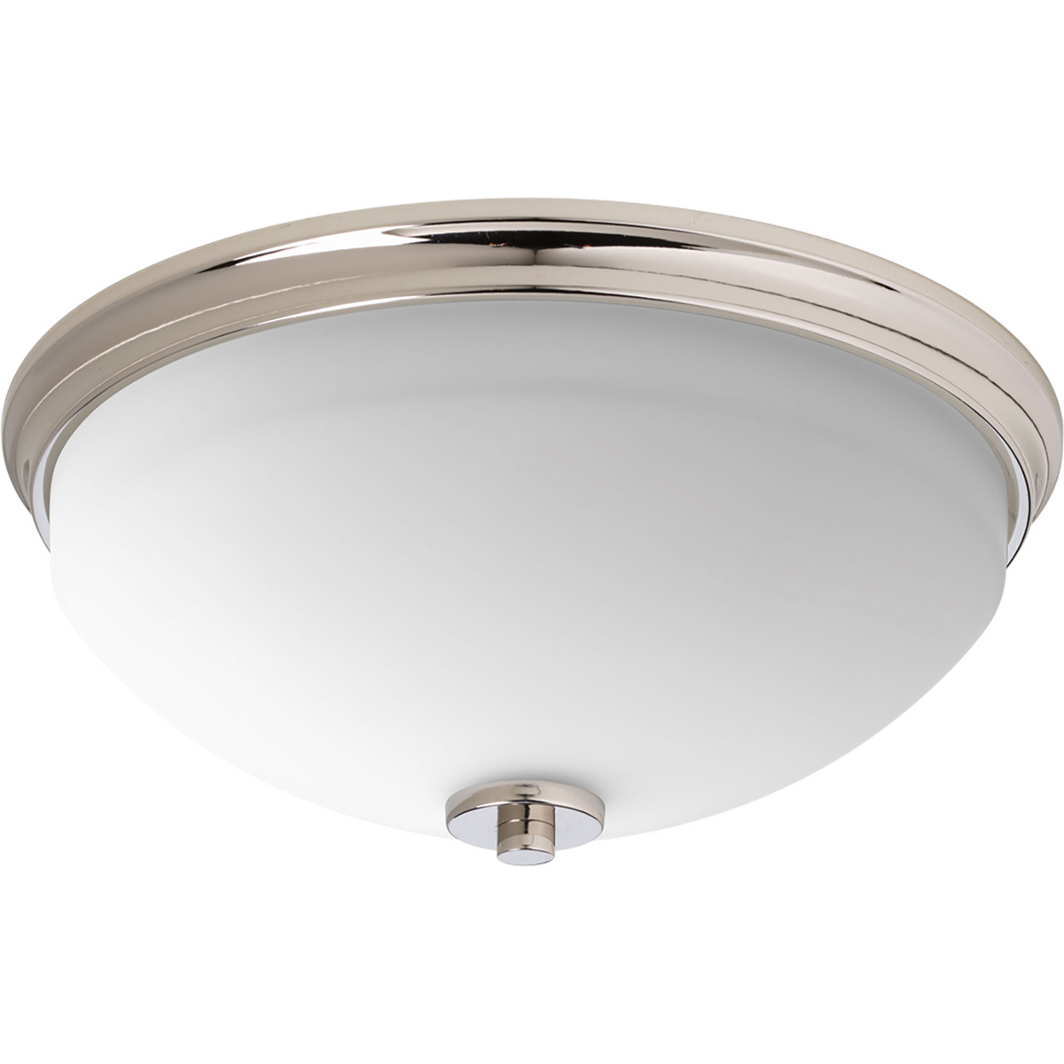 Two-light flush mount from the Replay Collection, smooth forms, linear details and a pleasingly elegant frame enhance a simplified modern look. Polished Nickel finish.