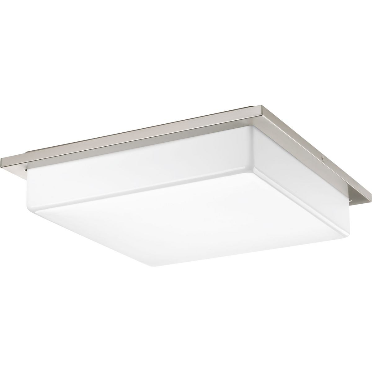 Transit is a uniquely styled series with clean design flexibility. This three-light LED close to ceiling featuring a white acrylic diffuser and Brushed Nickel finish can mount to either ceiling or wall.