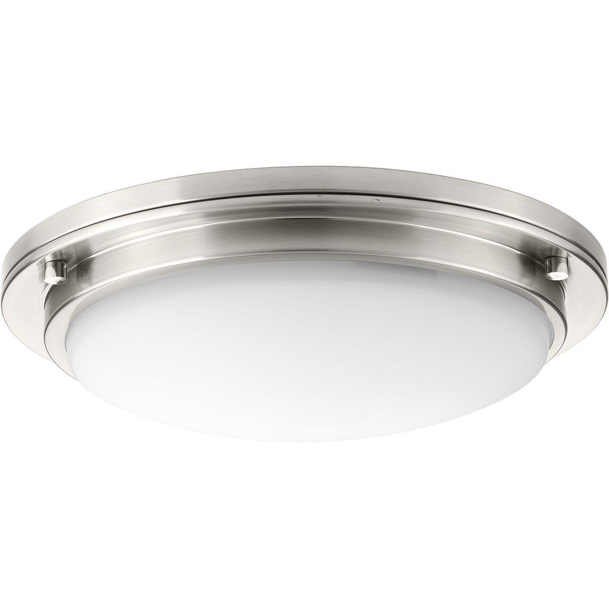Designed for both commercial and residential interiors, Apogee is an energy efficient, high performance LED fixture. All fixtures feature 120-277V input with 0-10V compatible dimming. Etched glass shade provides an even and pleasing light effect. Apogee is 3000K, 90+ CRI and meets California Title 24 - JA8 - 2016 standards and is ENERGY STAR rated and damp location listed. The Apogee Collection 15 in LED Flush Mount is complimented by a Brushed Nickel finish.