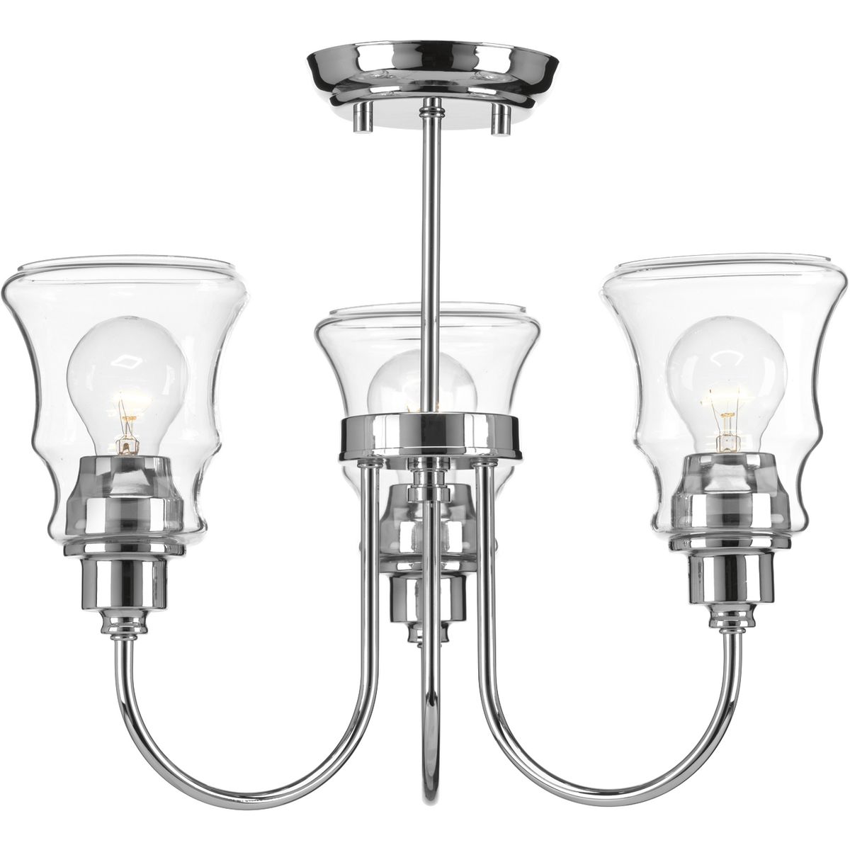 A casual, coastal-inspired semi-flush convertible fixture. Litchfield features an hourglass-inspired shade complemented by a crisp Polished Chrome finish. Chain and ceiling mount hardware included.