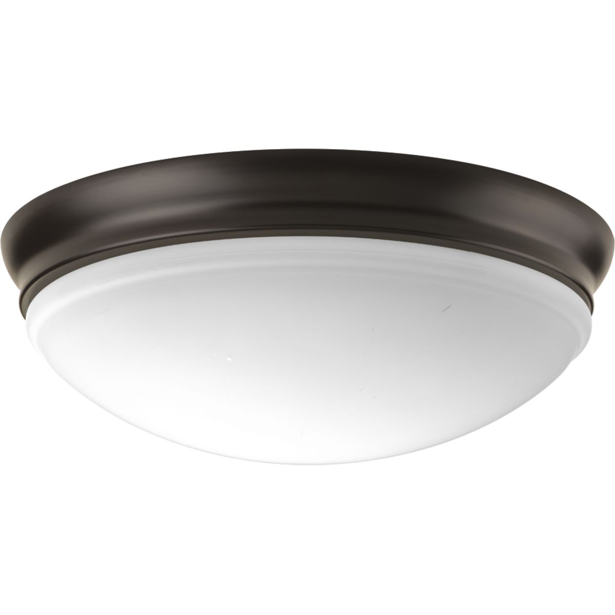 The 13-1/2 inch LED Flush mount offers traditional form factor for ambient illumination. The etched glass dominates the design with its distinctive and sculptural bowl. The elegant glass is paired with a metallic frame in a Antique Bronze finish.