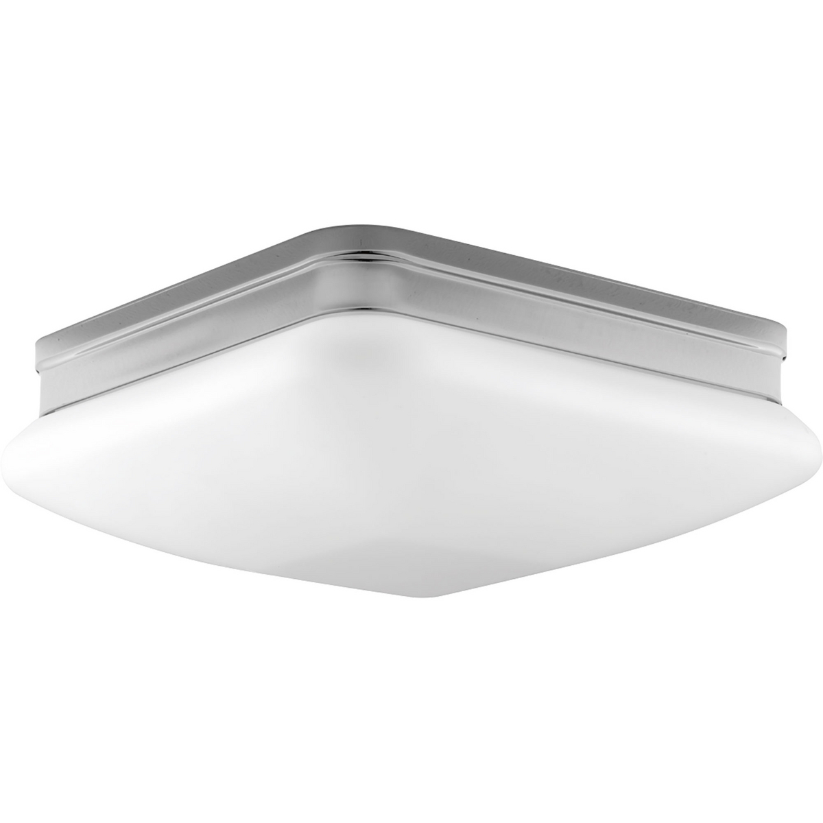 With an elevated style, the two-light 11 inch flush mount appeals to current home decor trends. Soft contemporary design includes square etched opal glass. Damp location listed. Polished Chrome finish.