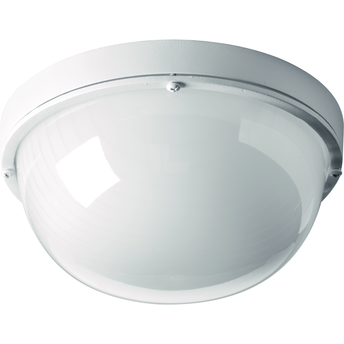 One-Light 9-1/2 in LED Wall or Ceiling Bulkhead. General purpose LED luminaire comprised of a die-cast aluminum frame and polycarbonate diffuser. Fixtures are impact resistant and can be mounted on wall or ceiling. Replaceable LED module. White finish.