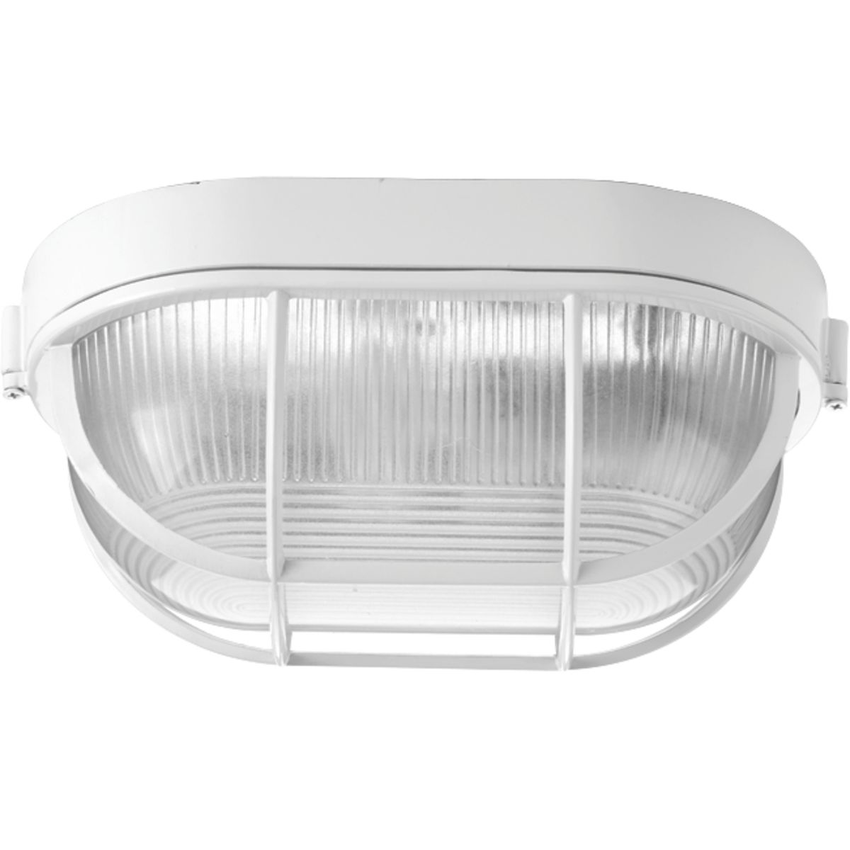 One-Light Bulkhead 6-3/8 in Flush Mount. Robust bulkheads are a general-purpose luminaire. Comprised of a die-cast aluminum frame and polycarbonate diffuser. Fixtures are impact resistant and offer various mounting options and can be widely adopted for indoor and outdoor applications. White finish.