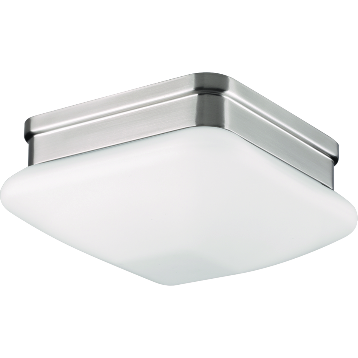 With an elevated style, the one-light fixture that appeals to current home decor trends. Soft contemporary design includes square opal glass.