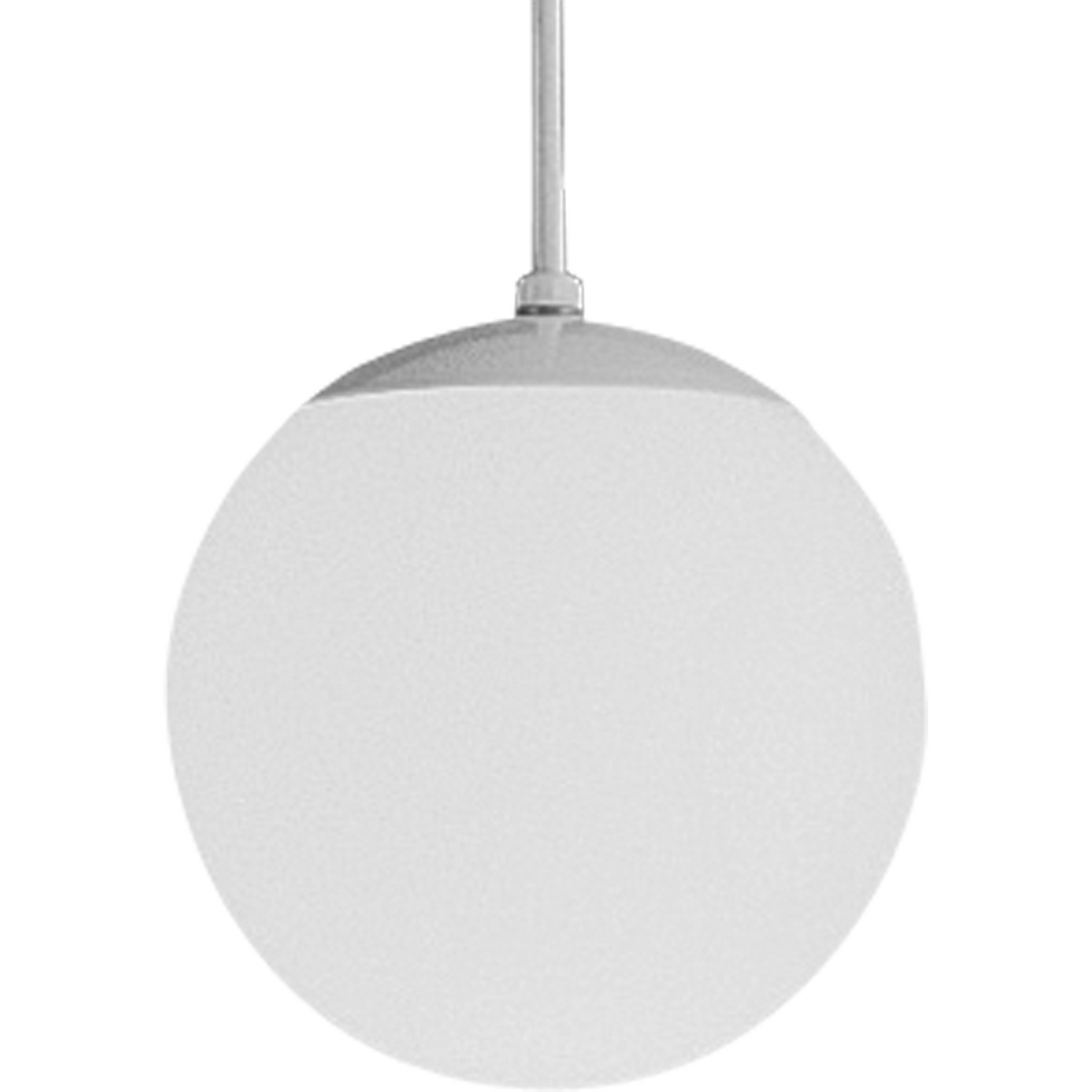 Opal cased 8 inch globes provide evenly diffused illumination. White cord, canopy and cap.