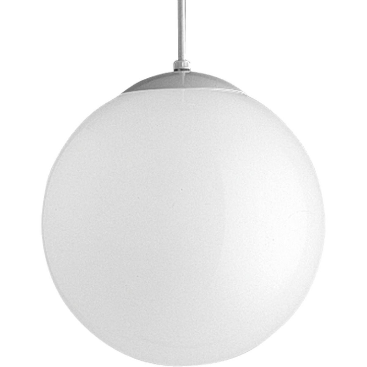 Opal cased 12 inch globes provide evenly diffused illumination. White cord, canopy and cap.