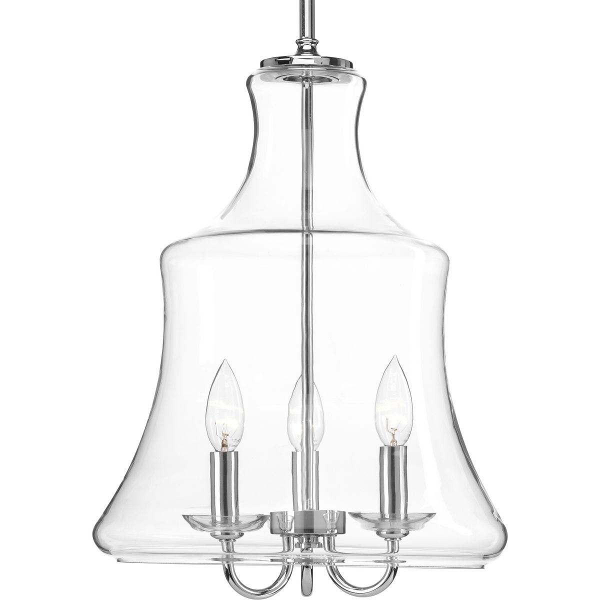 A casual, coastal-inspired three-light pendant. Litchfield features an hourglass-inspired shade complemented by a crisp Polished Chrome finish.