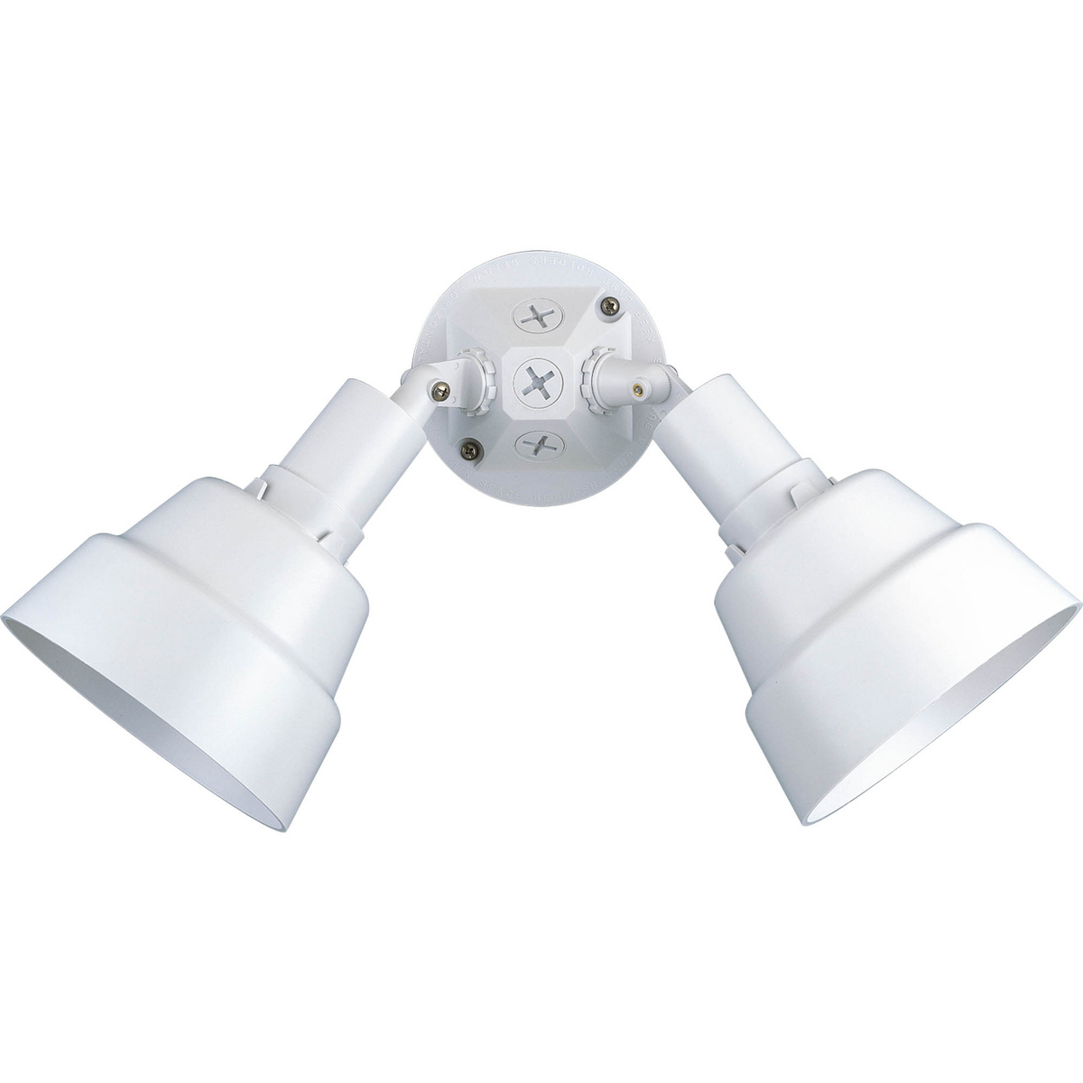 Non-metallic double-headed PAR lampholder shroud in White finish.