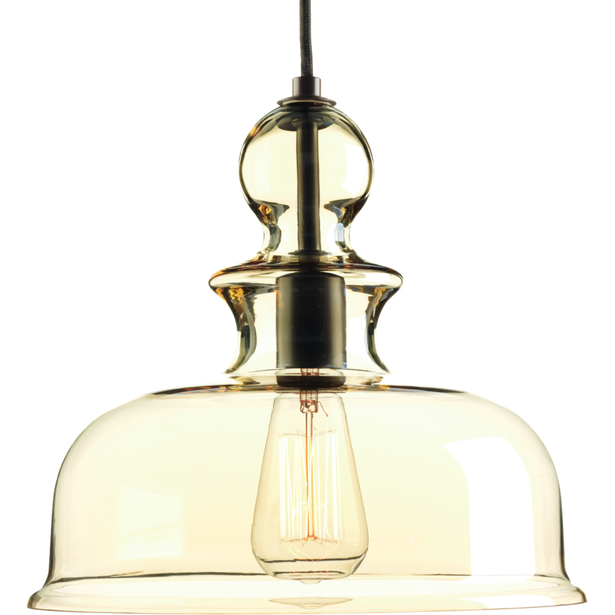 Inspired by the stacked modern elements of items found in Parisian boutiques, Staunton's chess piece dome silhouette offers a signature focal point. A hint of the Antique Bronze finish peeks through the clear champagne glass. The multiple shapes and glass options offers the ability to mix and match for customized look.
