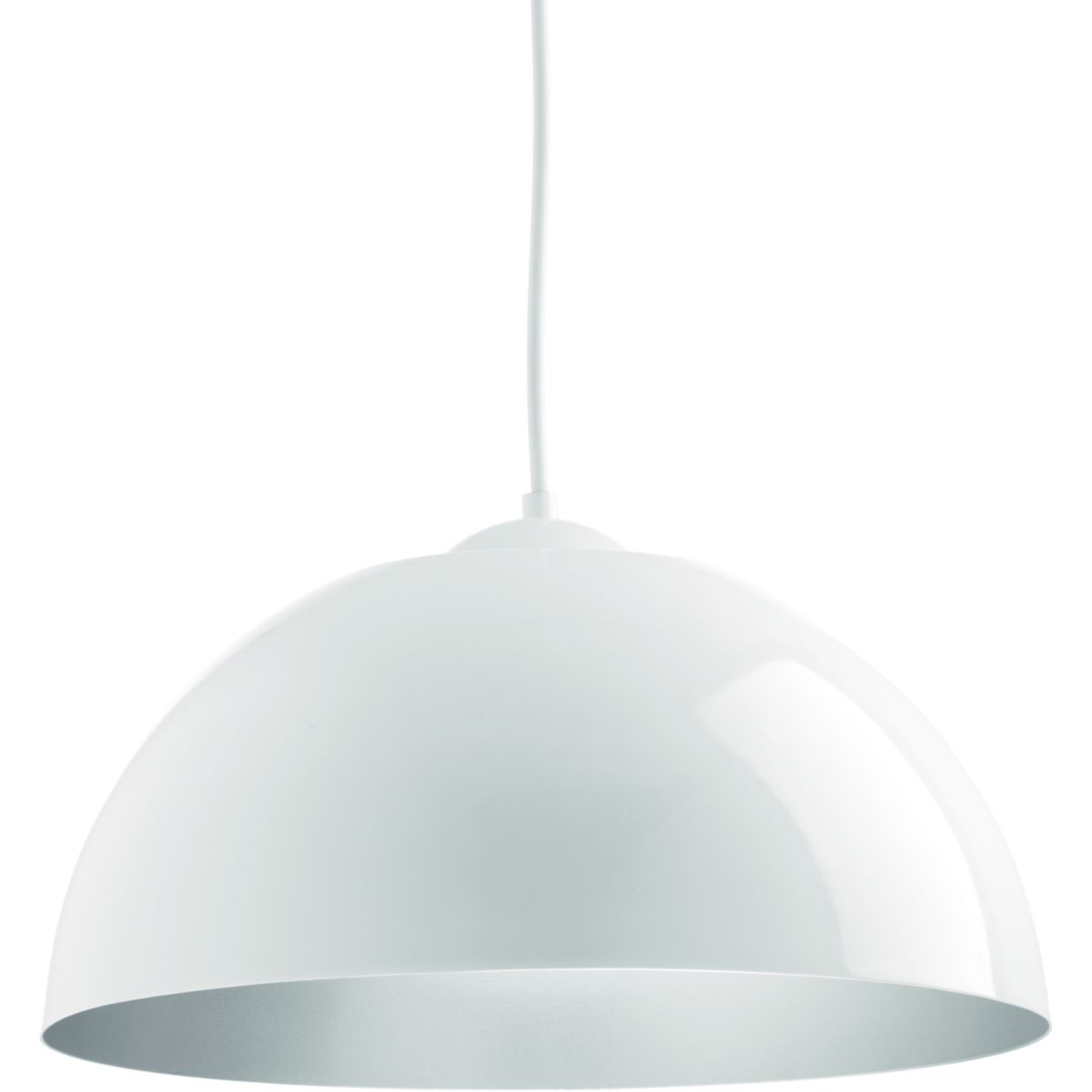 The simple design of this LED Dome pendant offers complements a wide array of styles from industrial to farmhouse. The 17w LED pendant is 3000K in a White finish with a painted silver interior. This is an ideal fixture for residential and commercial applications.