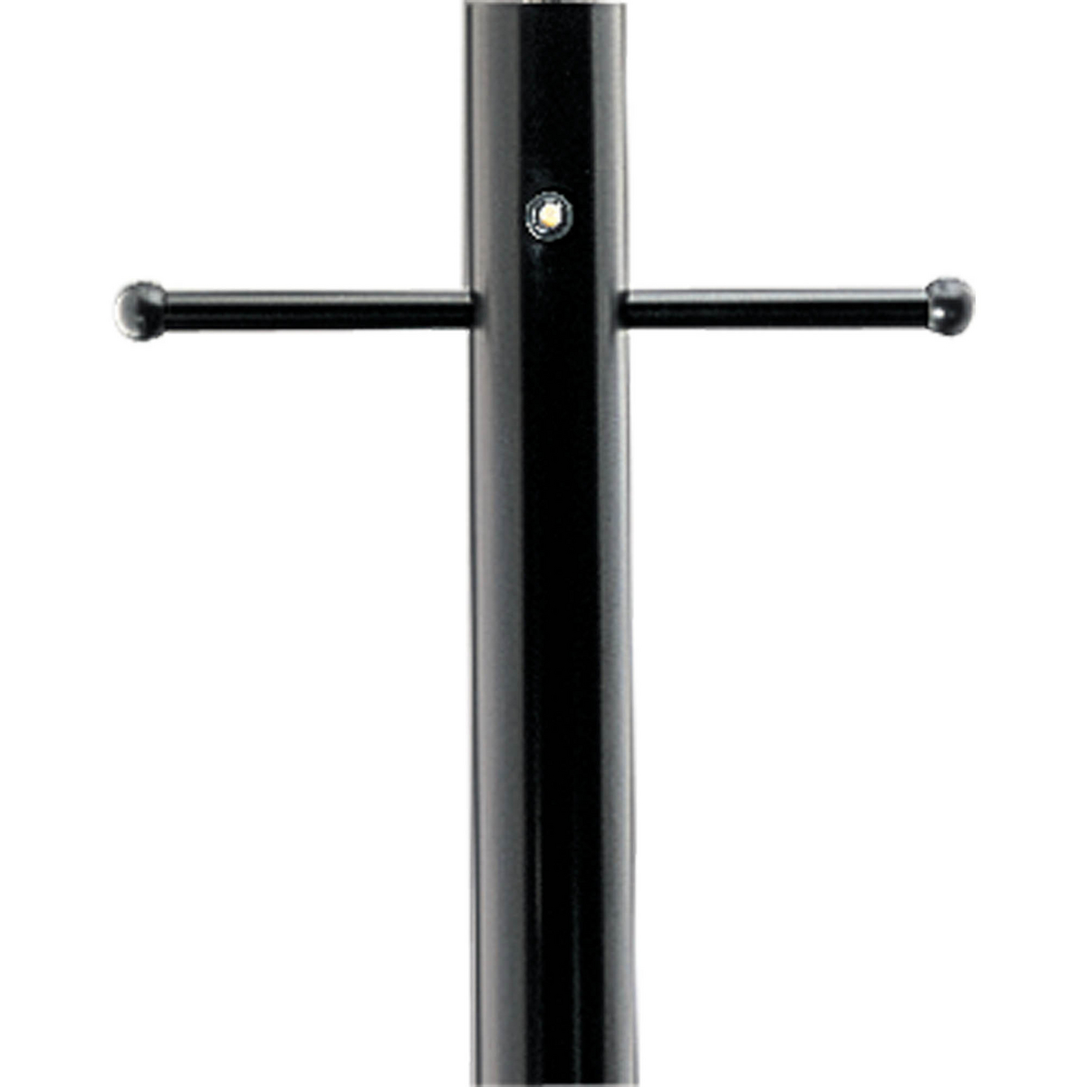 Illuminate your home with this remarkable black finished post. Black aluminum post with ladder rest. Has weatherproof G.C.O. and photocell.