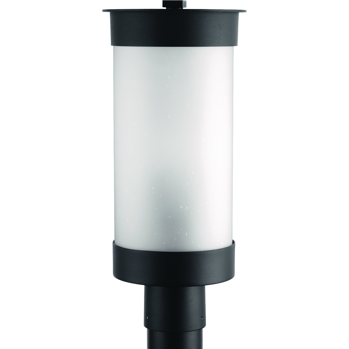 The Hawthorn outdoor lantern collection takes a modern approach to the popular Prairie design style. Two-light cast aluminum post in a Black finish with etched seeded glass.