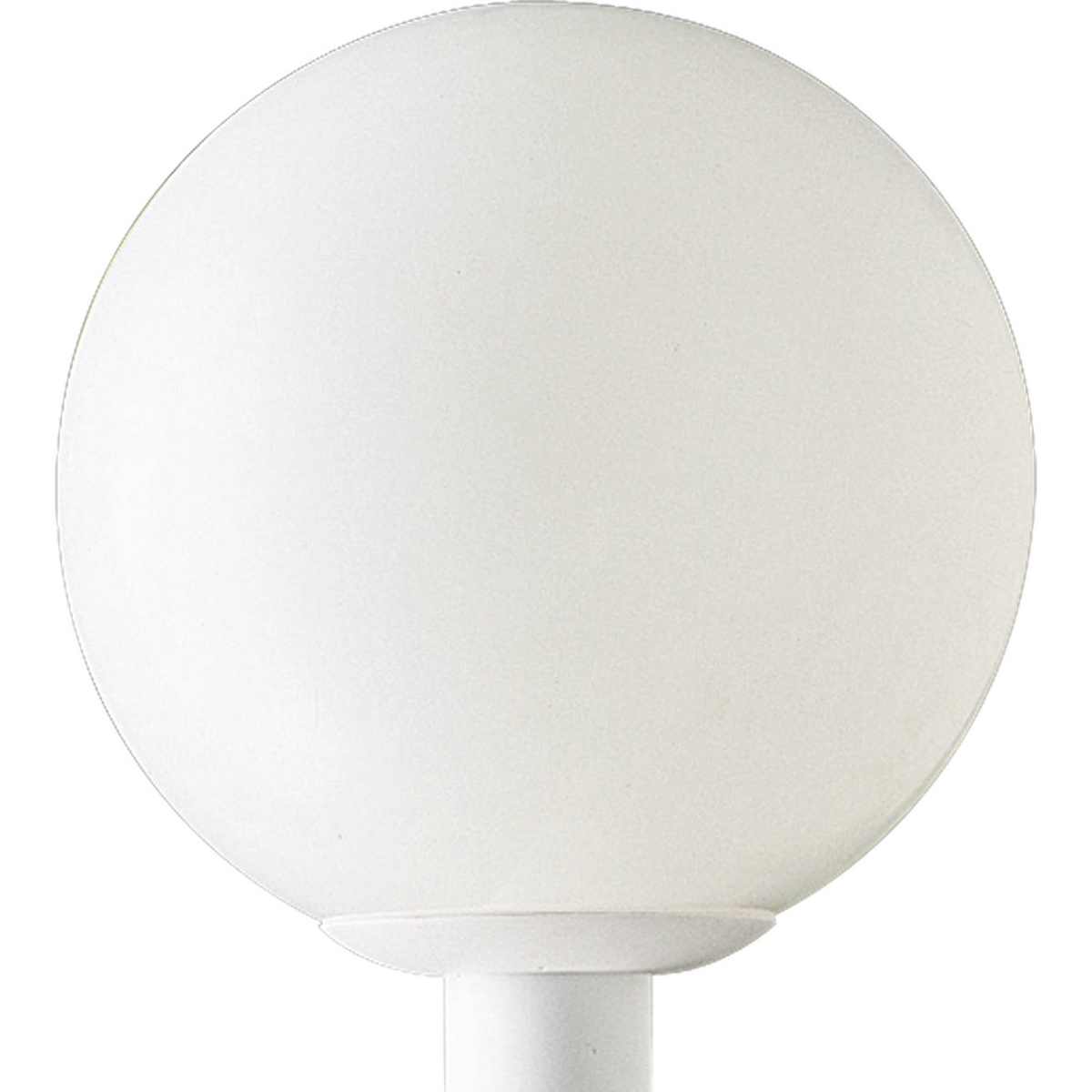 12 inch post lantern featuring a white shatter-resistant acrylic globe and a white fitter.