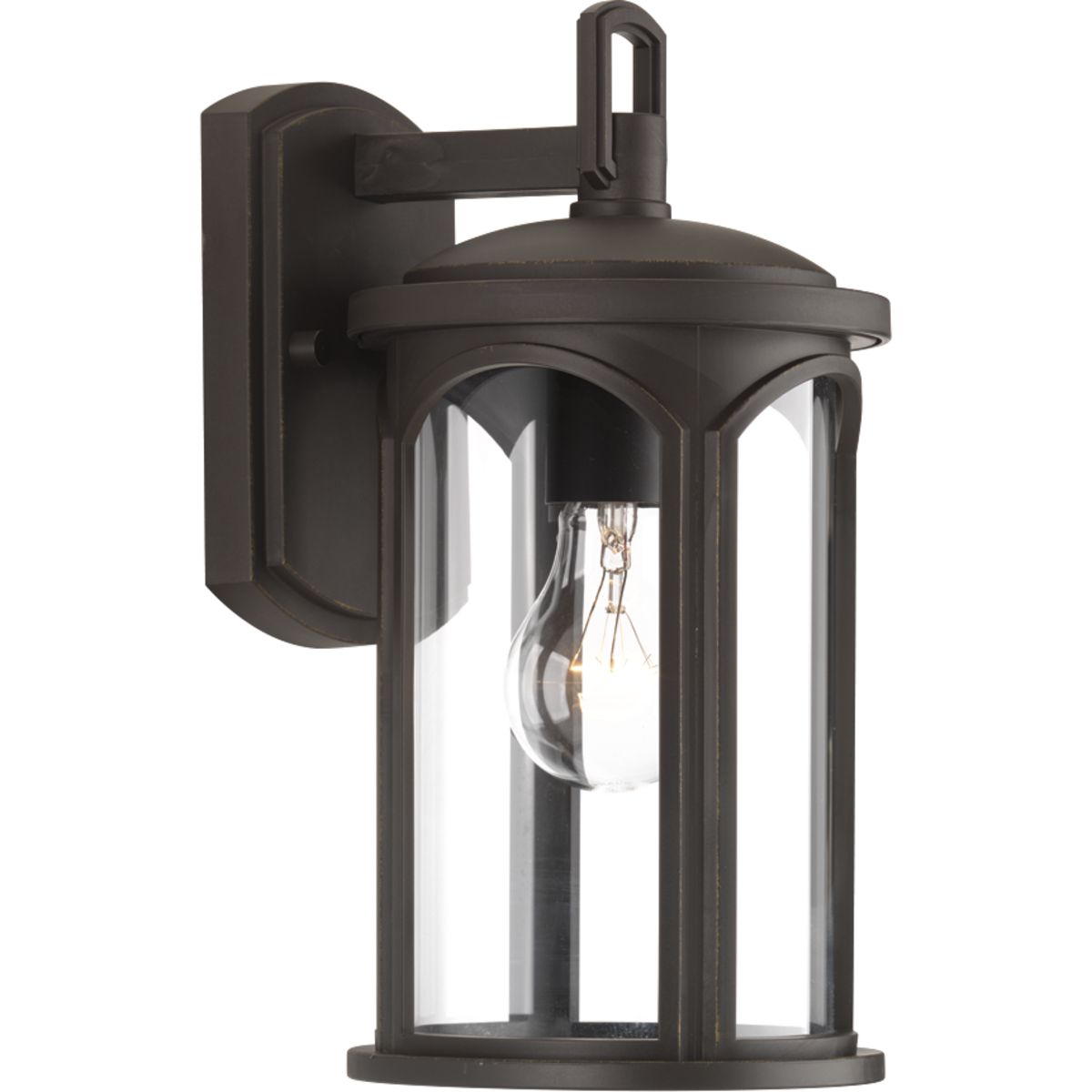 Engineered composite polymers are used to create the distinctive Gables lanterns. Developed to withstand a broad range of environmental conditions, the corrosion-resistant housing delivers beautiful lighting and reliability. A clear glass globe enhances the classic design.