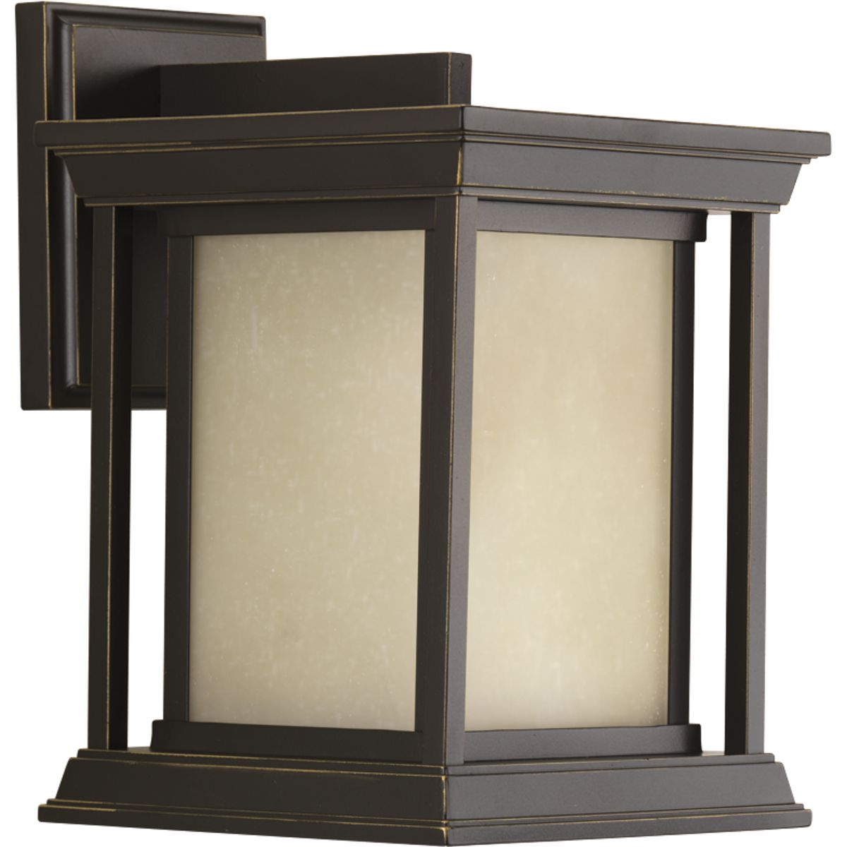 One-light small wall lantern with a Craftsman-inspired modern silhouette, Endicott offers visual interest when both lit and unlit. The elongated frame is elegantly finished with linen glass diffuser.