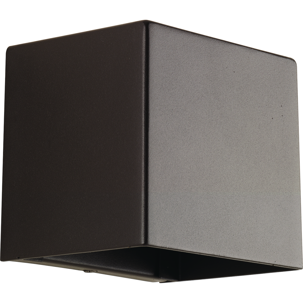 Modern geometric outdoor LED sconces are designed to complement a range of residential and commercial architectural styles. ADA compliant. 9w LED is 3000K, 90+ CRI in an Antique Bronze cast aluminum square shade. Dark Sky compliant.