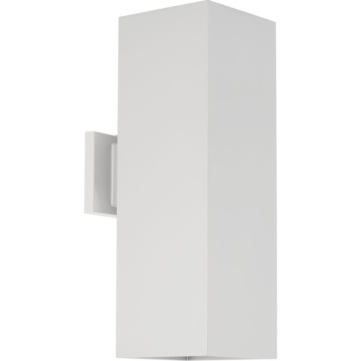 6 in LED Square Cylinder with heavy-duty aluminum construction, die-cast aluminum wall bracket. UL listed for wet locations. Powder coat for chipping and fading resistance. White finish. Wet location listed when used with P860047 top cover lens (sold separately).