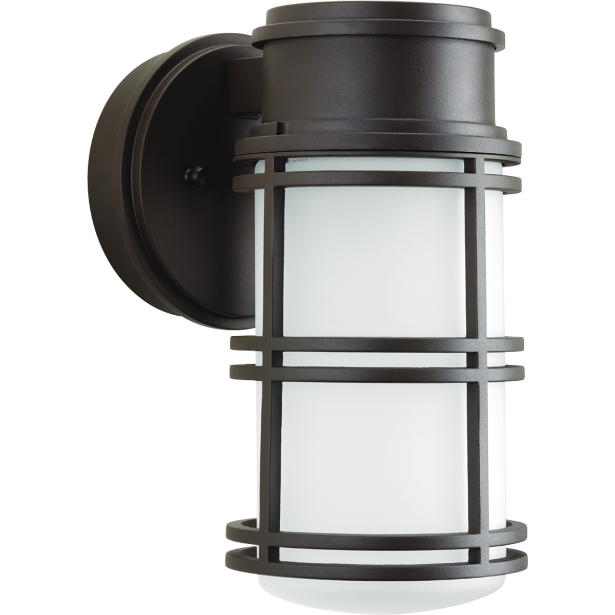The one-light wall lantern from the Belle LED Collection features nautical undertones and a cage reminiscent of industrial spaces that is ideal for both interior and exterior settings. This fixture is available in convertible ceiling/pendant and wall mount options. Small LED wall lantern. Antique Bronze finish.