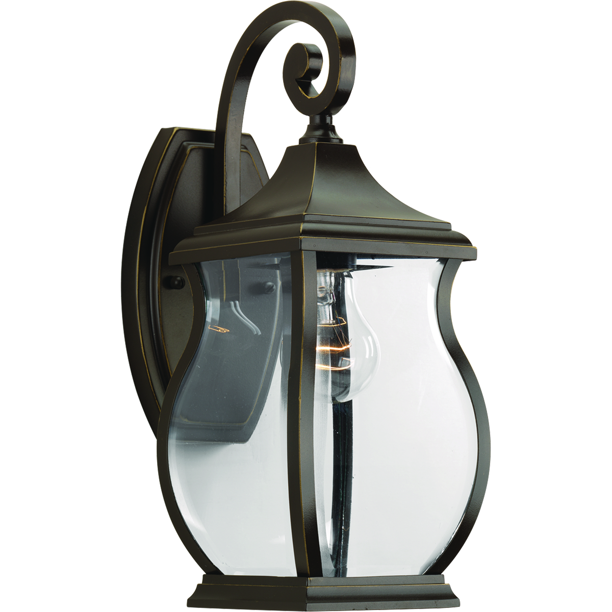 Enjoy the simple elegance of traditional styling in this one-light wall lantern. Township's clear beveled glass and Oil Rubbed Bronze finish contains notes of New England-inspired style for this new outdoor lantern collection.