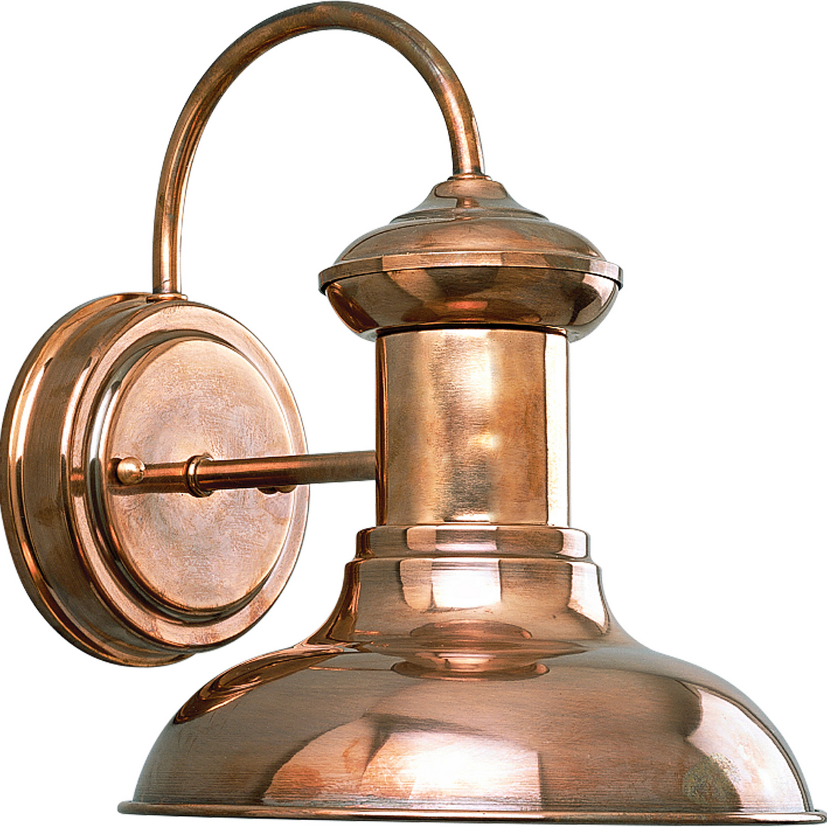 Get inspired with vintage undertones reminiscent of early 20th century train depots. This indoor-outdoor lantern is solid copper that ages to a natural patina finish. One-Light 8 in wall lantern.