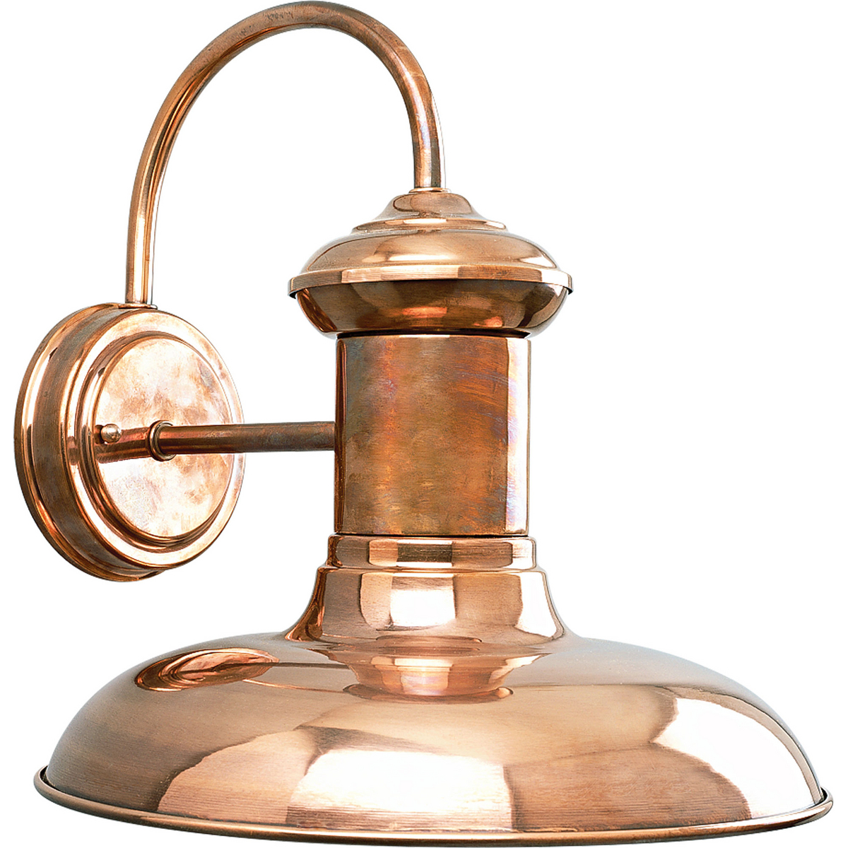 Get inspired with vintage undertones reminiscent of early 20th century train depots. This indoor-outdoor lantern is solid copper that ages to a natural patina finish. One-Light 12 in wall lantern.