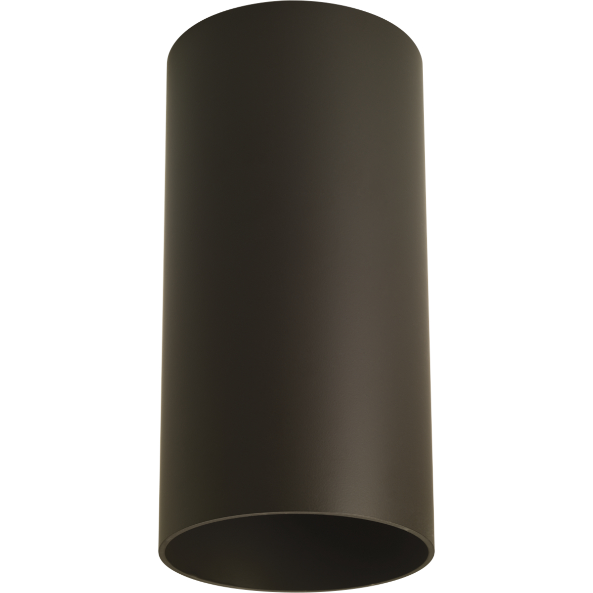 6 in flush mount cylinder with heavy duty aluminum construction. Powder coated finish. UL listed for damp locations. Antique Bronze finish.