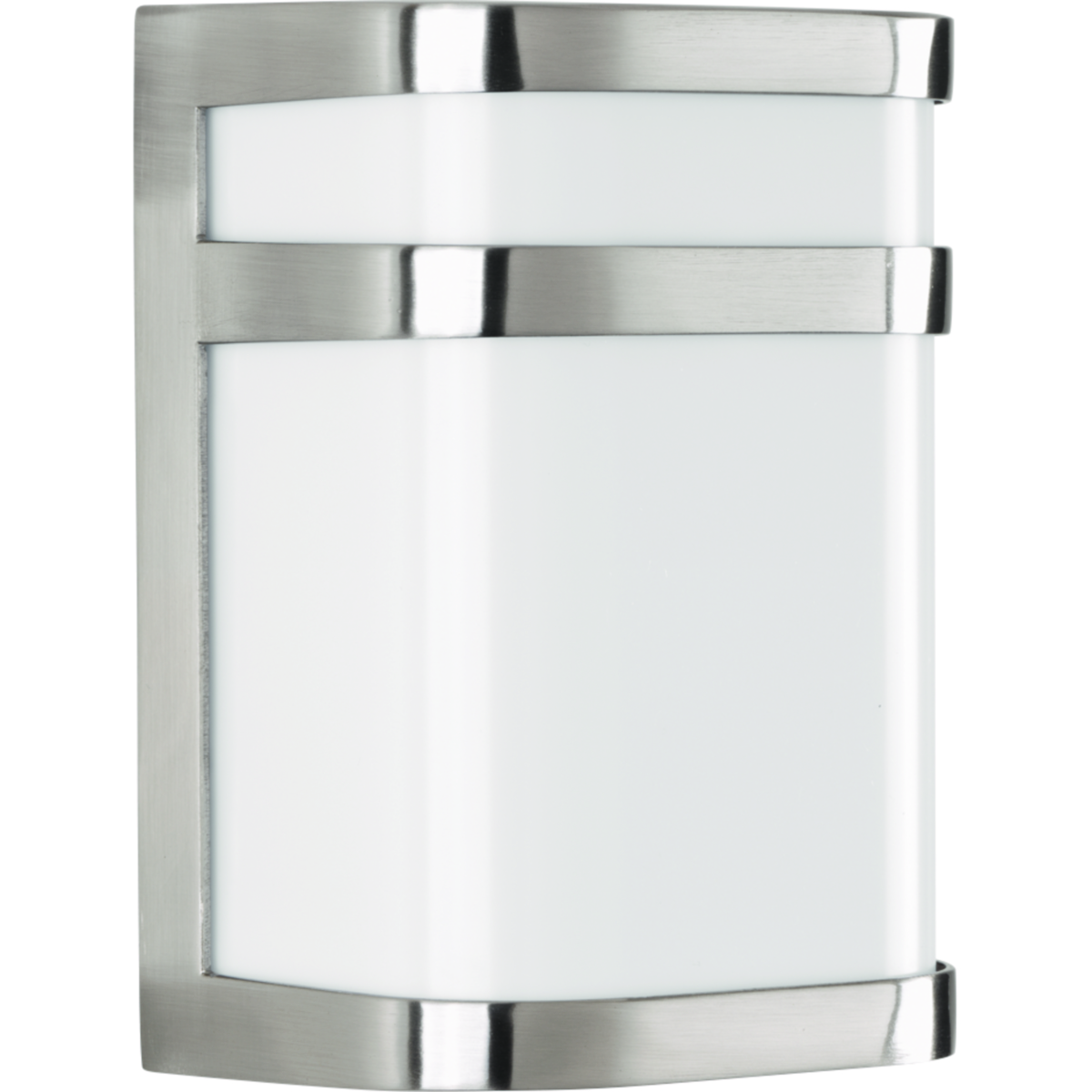 Clean lines are up front and center for these modern LED outdoor sconces. Valera features a die-cast aluminum frame and matte white, acrylic diffuser. Energy efficient LED source offers 3000K color temperature and 90+CRI output. Title 24 compliant. One-light 9w LED wall lantern in a Brushed Nickel finish.