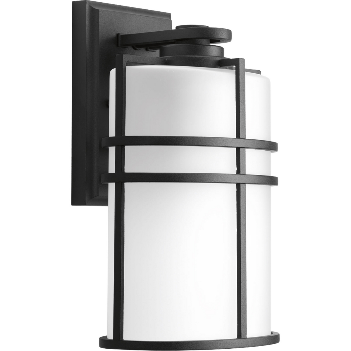 Inspired by the modern mission movement, the Format collection is comprised of an oval form factor with grid overlay. Etched glass shades and a Black finish complete the one-light medium wall lantern. Design flexibly- can be used outdoors or in unexpected applications within interior settings.