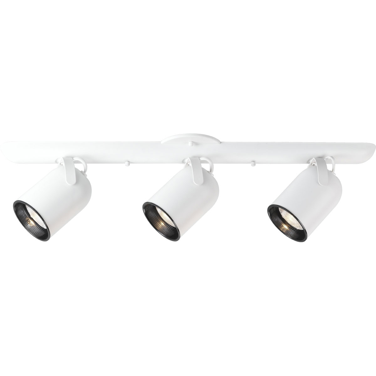 Three-light round back wall or ceiling mount directional in White finish.