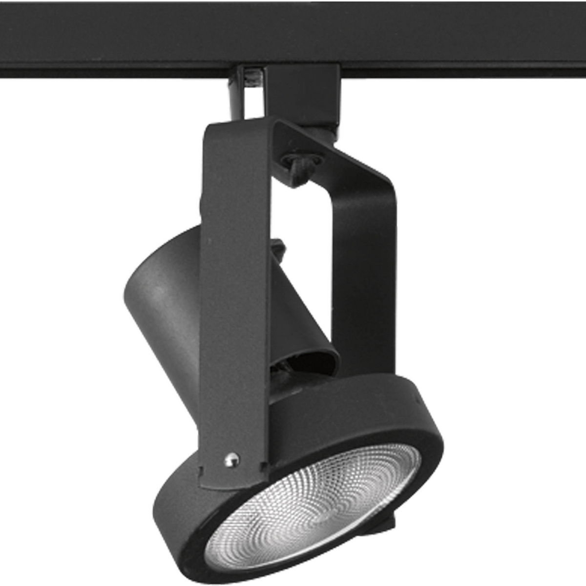 Black high tech Alpha Trak track head with 360 degree horizontal rotation and 90 degree vertical rotation. Heads can be easily repositioned on the track to provide lighting in different areas of the room. Excellent for both residential and retail locations. Use one 75W PAR 30 bulb.