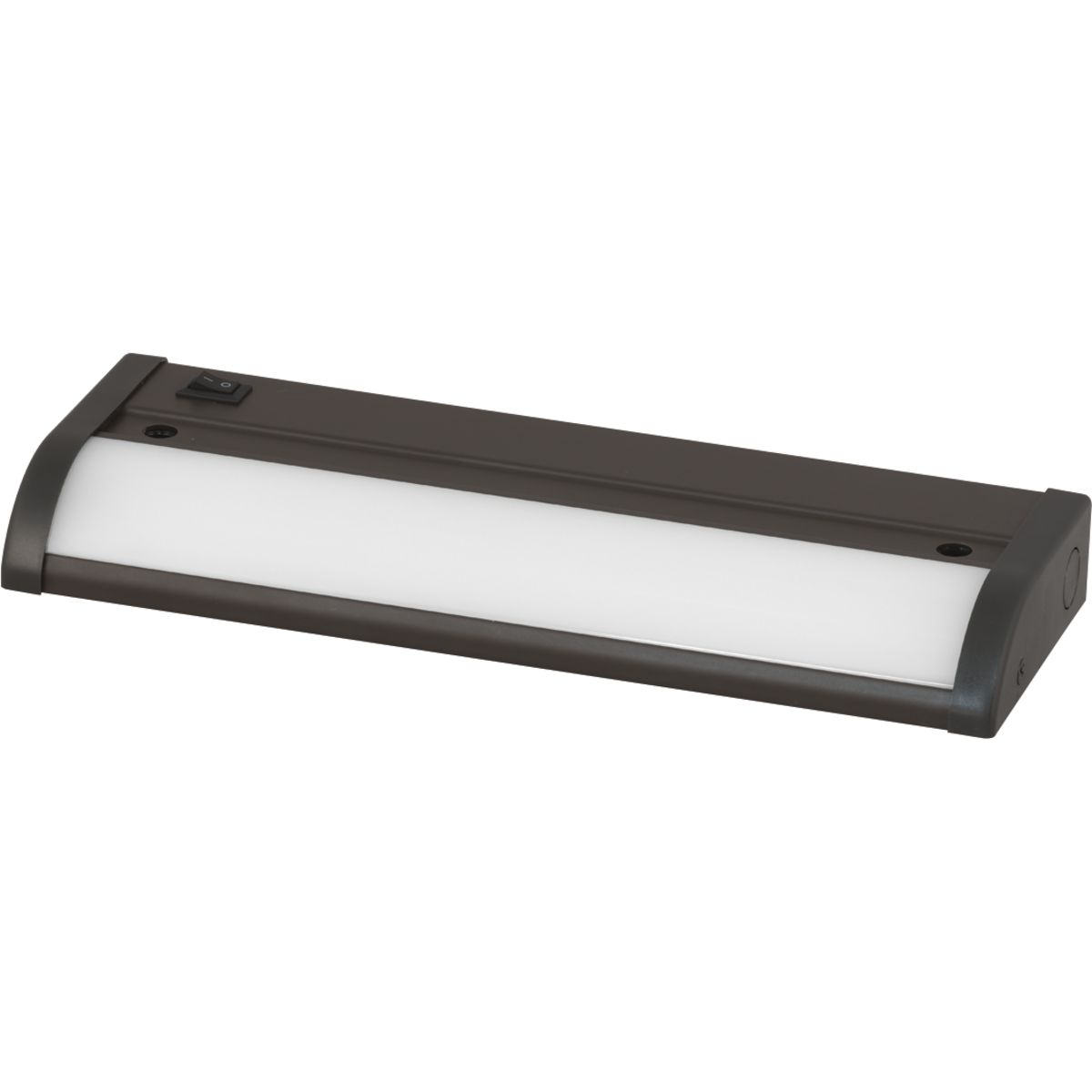 The HIDE-A-LITE V 9 in linear undercabinet fixture provides the ideal solution for residential and light commercial applications. Extruded aluminum construction featuring a lens design to optimizes light distribution to ensure proper illumination. The HIDE-A-LITE V series utilizes a simple mounting method, and direct wiring, for a hassle free installation. Energy efficient and functional lighting, which can be dimmed down to 10 percent with many Forward Phase Triac and Electronic Low Voltage ELV dimmers. 9 in linear undercabinet fixture. Antique Bronze powder coat finish.