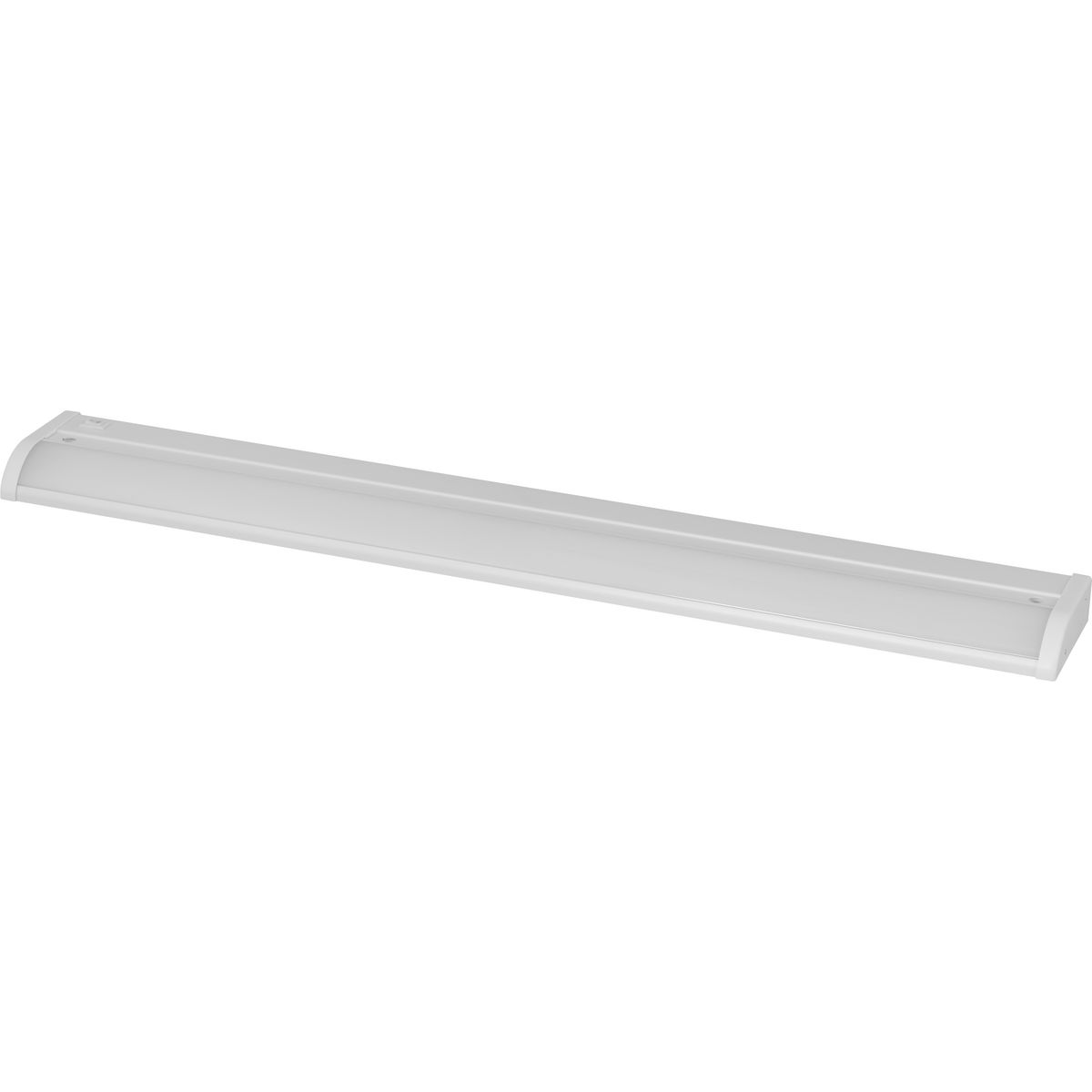 The HIDE-A-LITE V 23-1/2 in linear undercabinet fixture provides the ideal solution for residential and light commercial applications. Extruded aluminum construction featuring a lens design to optimizes light distribution to ensure proper illumination. The HIDE-A-LITE V series utilizes a simple mounting method, and direct wiring, for a hassle free installation. Energy efficient and functional lighting, which can be dimmed down to 10 percent with many Forward Phase Triac and Electronic Low Voltage ELV dimmers. 9 in linear undercabinet fixture. White powder coat finish.