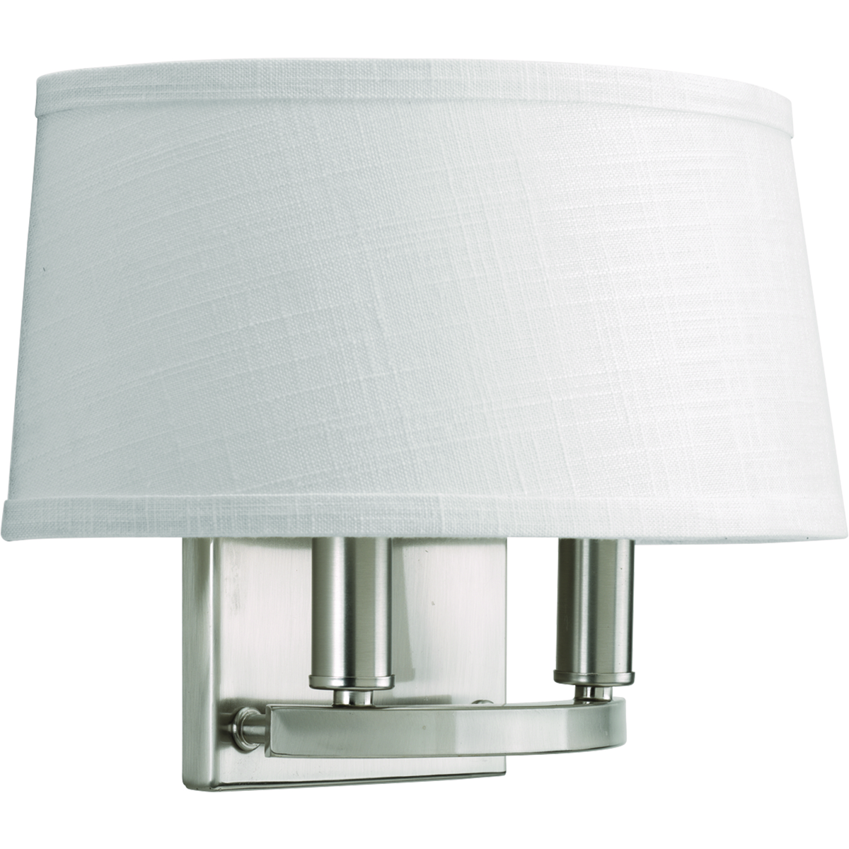 Classic two-light elegant wall sconce modernized with a summer linen shade.