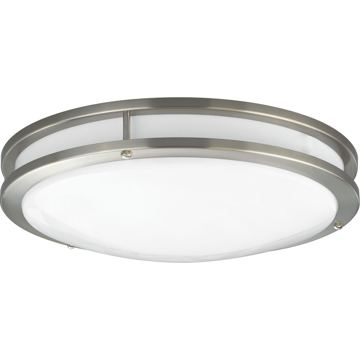 Close-to-ceiling, surface mount round with clean modern lines and white acrylic diffuser. DC LED light engine with 1184 delivered lumens at 3000K and 90+ CRI.