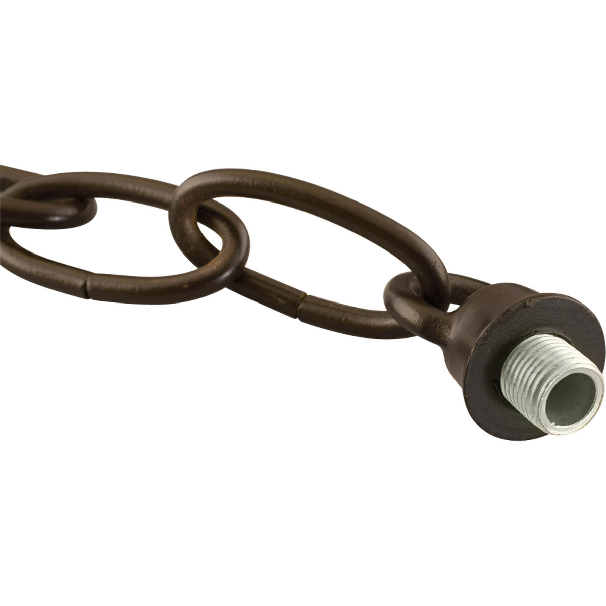 Antique Bronze Loop and Chain Hang accessory kit converts Progress Lighting stem-hung pendants to chain-hung suspension. This options provides more precise adjustment of hanging height and installation of steeply sloped ceilings.
