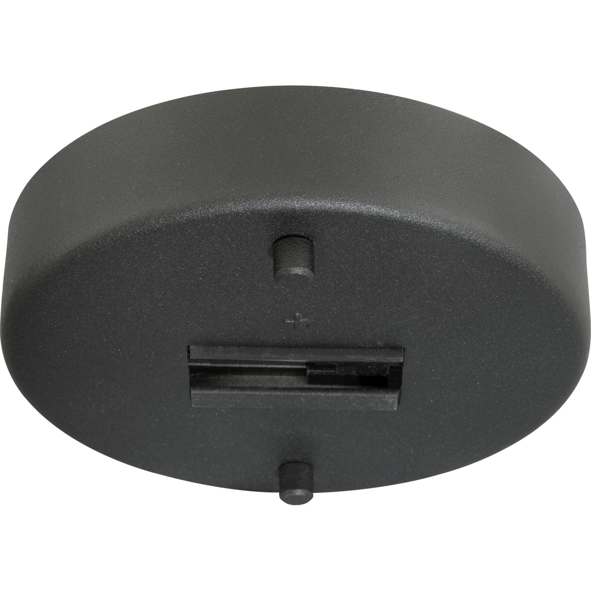 Monopoint. Mounts any lampholder, not requiring an external transformer, to junction box on ceiling or wall. Black finish.