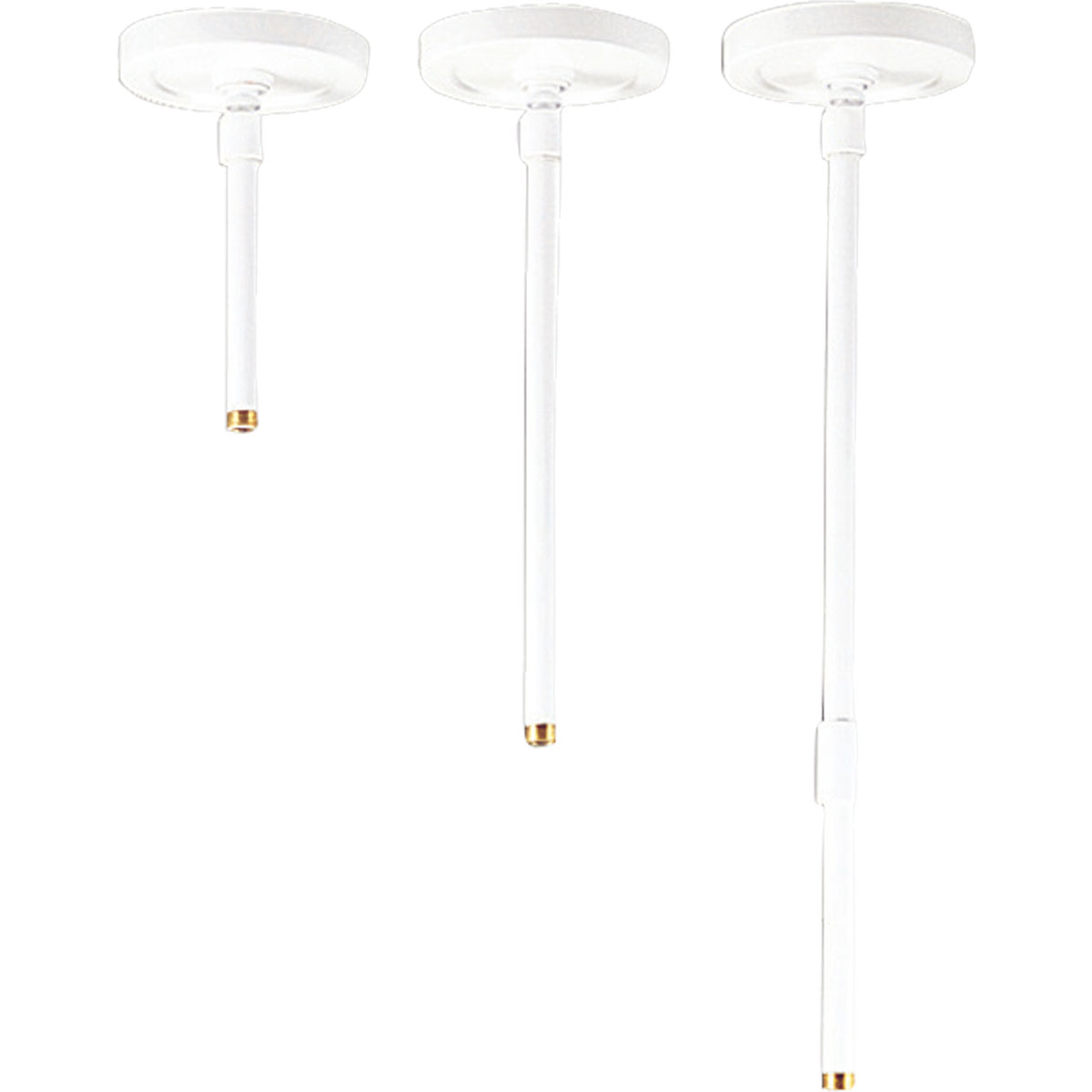 Pendant kit for the 6 inch P5741 series of Cylinders. Allows for the flush mount cylinder to be stem hung. Includes canopy, hang-straight swivel, 6 inch and 12 inch sections with coupling. White Finish.