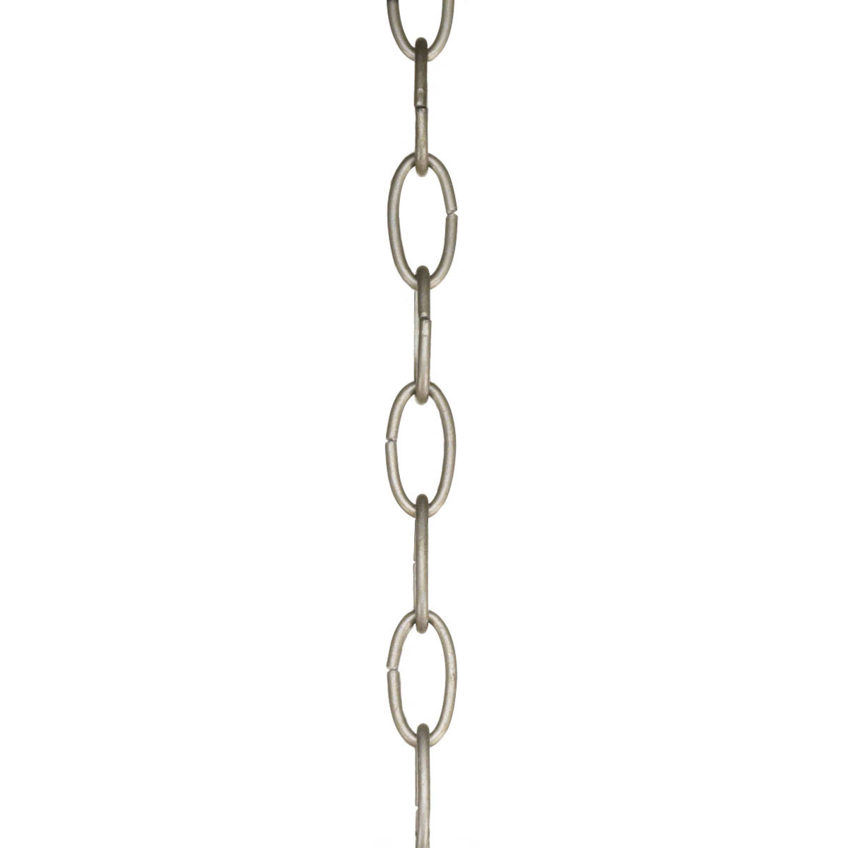 Ten feet of 9 gauge chain in Silver Ridge finish. Solid chain permits installation of chain-hung fixtures on high ceilings. Maximum fixture weight 50 lbs.