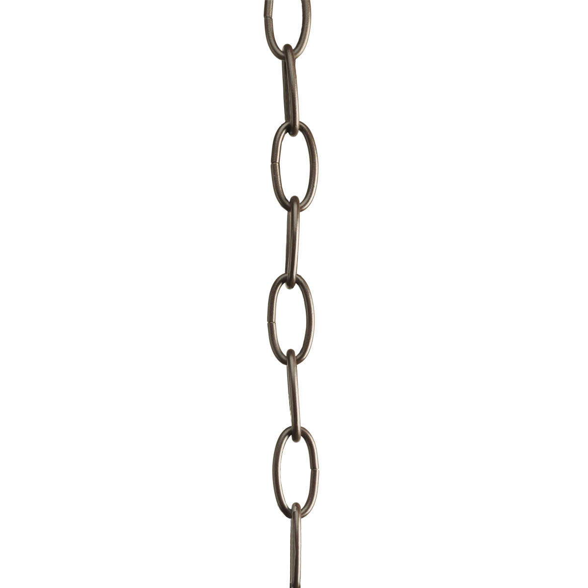 Ten feet of 9 gauge chain in Antique Bronze finish. Solid chain permits installation of chain-hung fixtures on high ceilings. Maximum fixture weight 50 lbs.