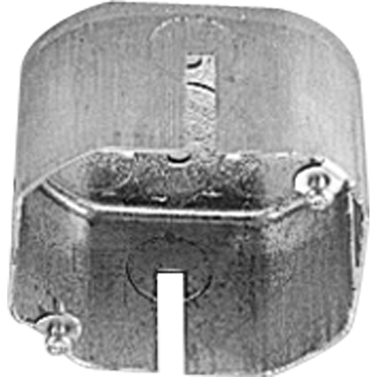 4 in slotted outlet box for suspended ceilings. For use with P8760 and P9109 T-bar end feed. Mounts into T-bar grid cross section.